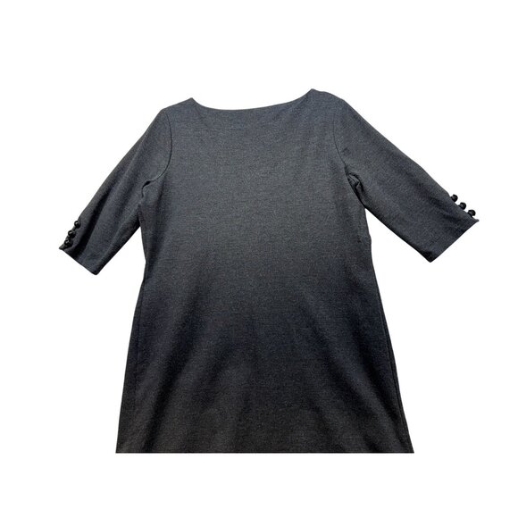 Lands End Womens Sweater Dress Size 14 Charcoal Gray 3/4 Sleeves Button Detail - Picture 10 of 10